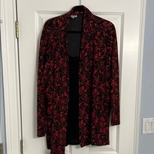 JM Collection  Red and Black Floral top with built in tank